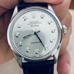 Vintage Rolex Air-King 5500 Precision | Circa 1970 | Diamond Dial | COA | Box